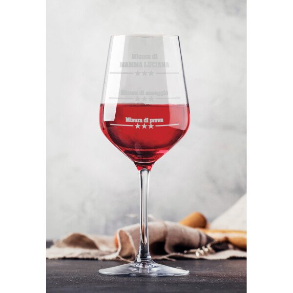Calice Vino Mamma 50 cl Personalizzabile con Nome con Incisione Misura dosaggio vino Idea Regalo Festa della Mamma Natale Compleanno - immagine 4