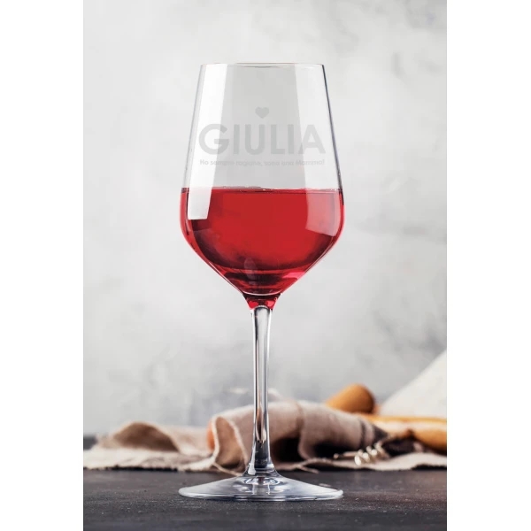 Calice Vino Mamma 50 cl Personalizzabile con Nome con Incisione Ho sempre ragione, sono una mamma! Idea Regalo Festa della Mamma Natale Compleanno - immagine 4