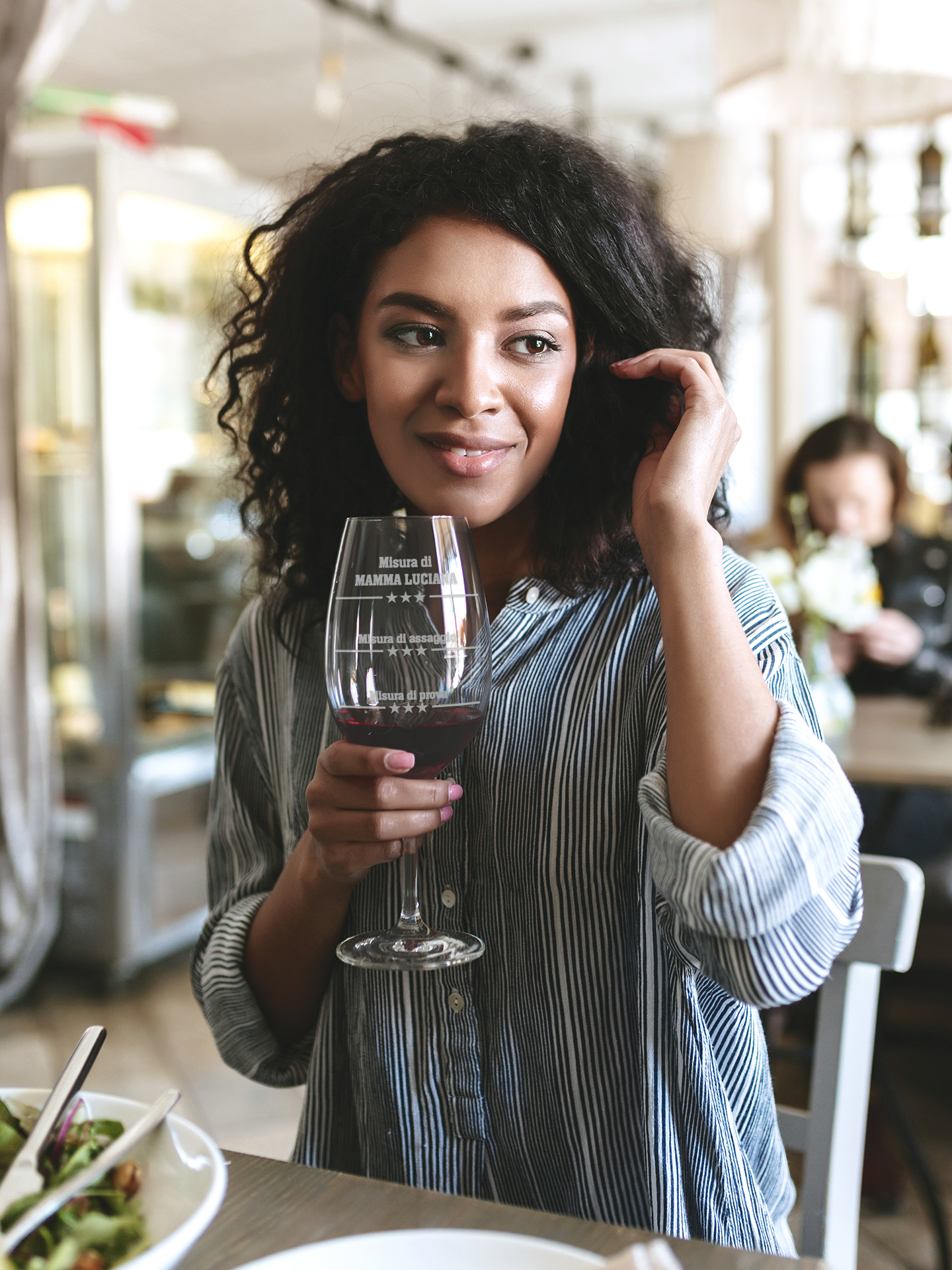 Compra Bicchiere da vino personalizzato con misura della mamma all