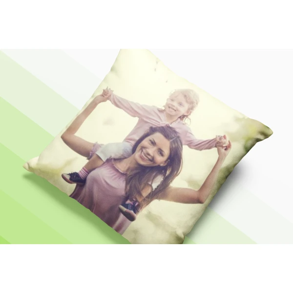 Cuscino Personalizzato con Foto Idea Regalo per la Mamma Zia Madrina Festa della Mamma Compleanno Natale 40x40 cm con imbottitura Retro Bianco - immagine 2