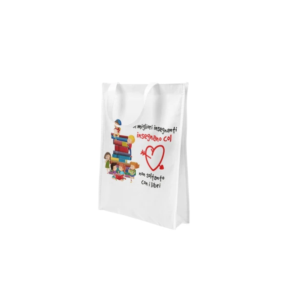 Shopping Bag Maestra Regalo Maestra Le migliori insegnanti insegnano col cuore non con i libri Regalo Maestra fine Anno Scolastico - immagine 5