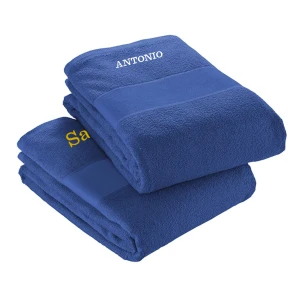 Coppia Asciugamani da Spiaggia PERSONALIZZABILI con Ricamo Telo Mare in Spugna Grande, Asciugamano Fitness ad Asciugatura Rapida 90 x 170 cm, Asciugamano da Viaggio Leggero e Portatile