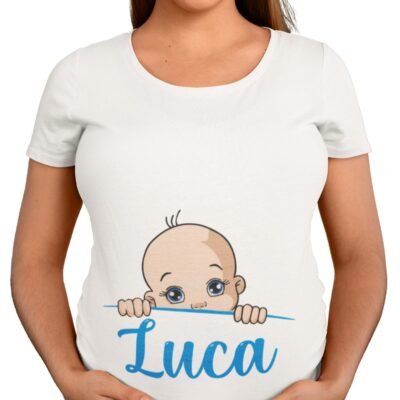 Maglietta Ideale per Il Premaman PERSONALIZZA COL NOME DEL TUO BIMBO O DELLA TUA BIMBA Idea regalo nascita