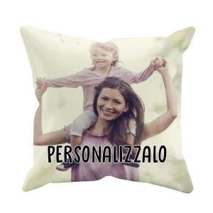Cuscino Personalizzato con Foto Idea Regalo Mamma Zia Madrina Festa della Mamma Compleanno Natale 40x40 cm con imbottitura Retro Bianco