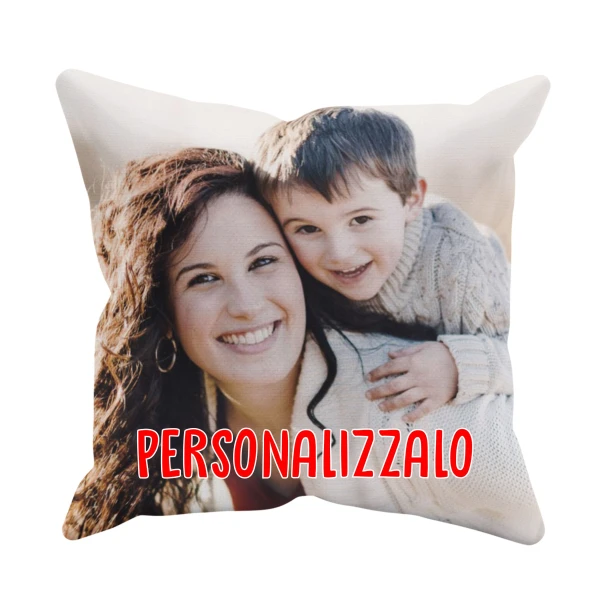 Cuscino Personalizzato con Foto Idea Regalo per la Mamma Zia Madrina Festa della Mamma Compleanno Natale 40x40 cm con imbottitura Retro Bianco
