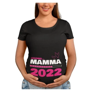 Maglietta Ideale per Il Premaman Femminuccia Loading Mamma 2022 Idea regalo nascita