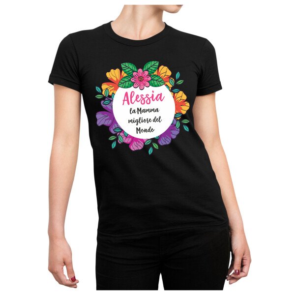 Maglietta Mamma PERSONALIZZABILE T-Shirt Festa della Mamma La migliore del Mondo Idea Regalo Mamma