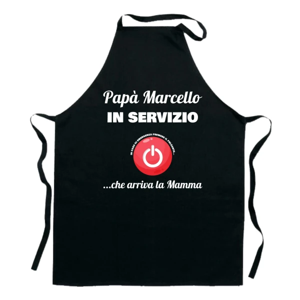 Grembiule da Cucina Papà Personalizzabile con Nome Divertenti Papà in servizio Idea Regalo Papà
