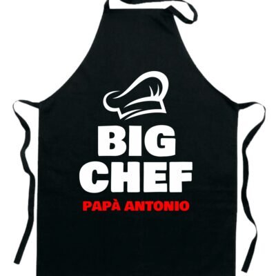 Grembiule da Cucina Papà Personalizzabile con Nome Divertenti Big Chef Idea Regalo Papà