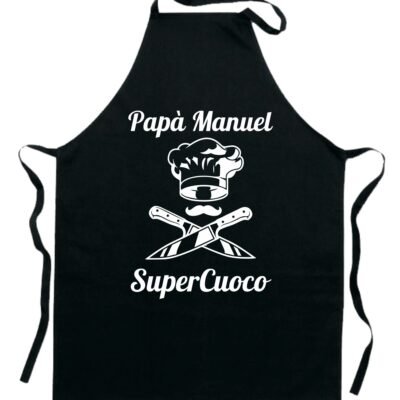 Grembiule da Cucina Papà Personalizzabile con Nome Divertenti SuperCuoco Idea Regalo Papà