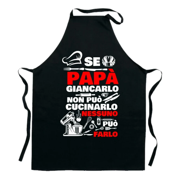 Grembiule da Cucina Papà Personalizzabile con Nome Divertenti Se Papà non può cucinarlo nessuno può farlo Idea Regalo