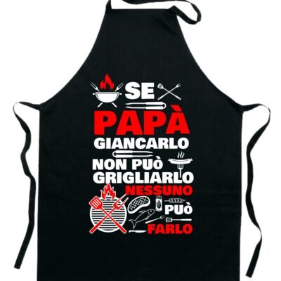 Grembiule da Cucina Papà Personalizzabile con Nome Divertenti Se Papà non può grigliarlo nessuno può farlo Idea Regalo