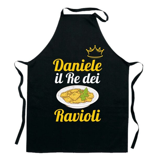Grembiule da Cucina Personalizzabile con Nome Il re dei Ravioli