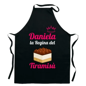 Grembiule da Cucina Personalizzabile con Nome La Regina del Tiramisù