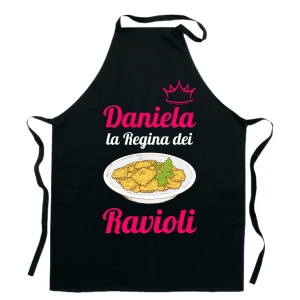 Grembiule da Cucina Personalizzabile con Nome La Regina dei Ravioli