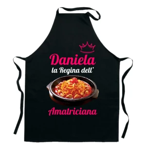 Grembiule da Cucina Personalizzabile con Nome La Regina dell'Amatriciana