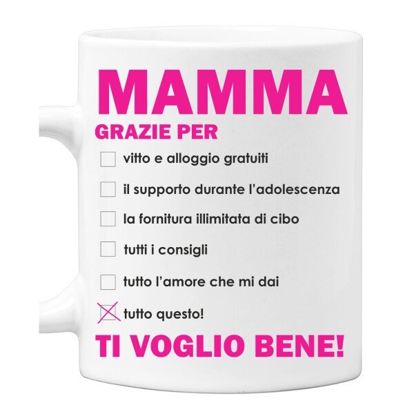 Tazza Mamma grazie per tutto questo! Regalo Mamma Festa della Mamma Mug in Ceramica