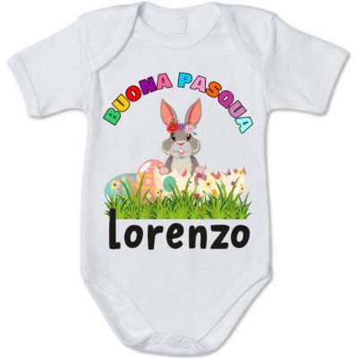 Body neonato PERSONALIZZABILE Pasqua Buona Pasqua Coniglietto Easter Idea Regalo Pasqua