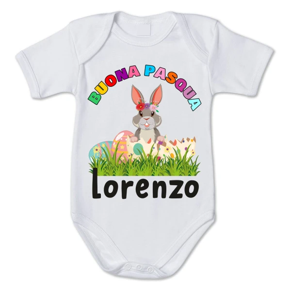 Body neonato PERSONALIZZABILE Pasqua Buona Pasqua Coniglietto Easter Idea Regalo Pasqua