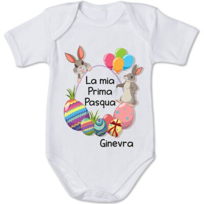 Body neonato PERSONALIZZABILE Pasqua La mia prima pasqua Coniglietti Easter Idea Regalo Pasqua