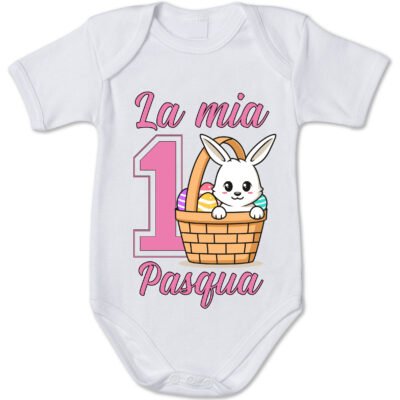 Body neonato Pasqua femminuccia La mia 1^ pasqua Idea Regalo Pasqua