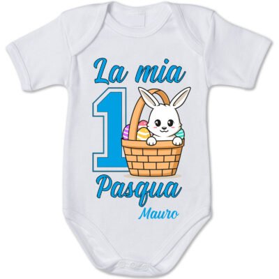 Body neonato PERSONALIZZABILE Pasqua maschietto La mia 1^ pasqua Idea Regalo Pasqua