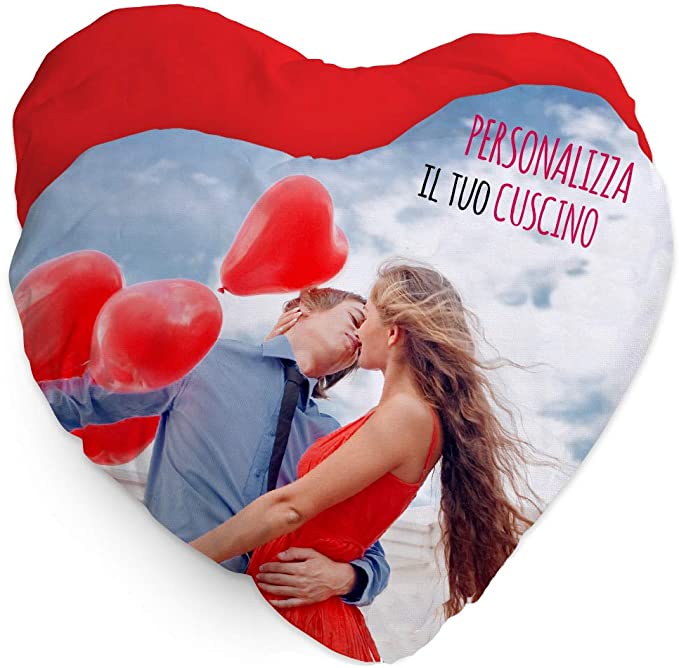 Colorfamily Cuscino Personalizzato con Foto a Cuore - Regalo per  sanValentino - Regalo Innamorati - ColorFamily