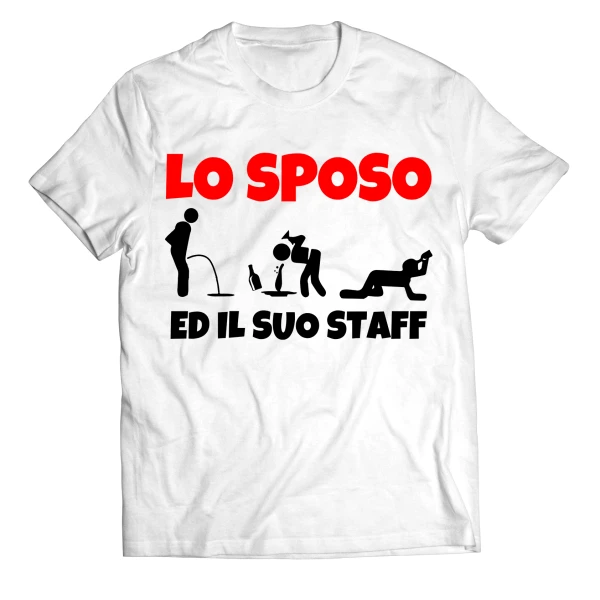 Pacchetto T-Shirt Magliette Addio al Celibato Lo Sposo ed il suo staff - immagine 3