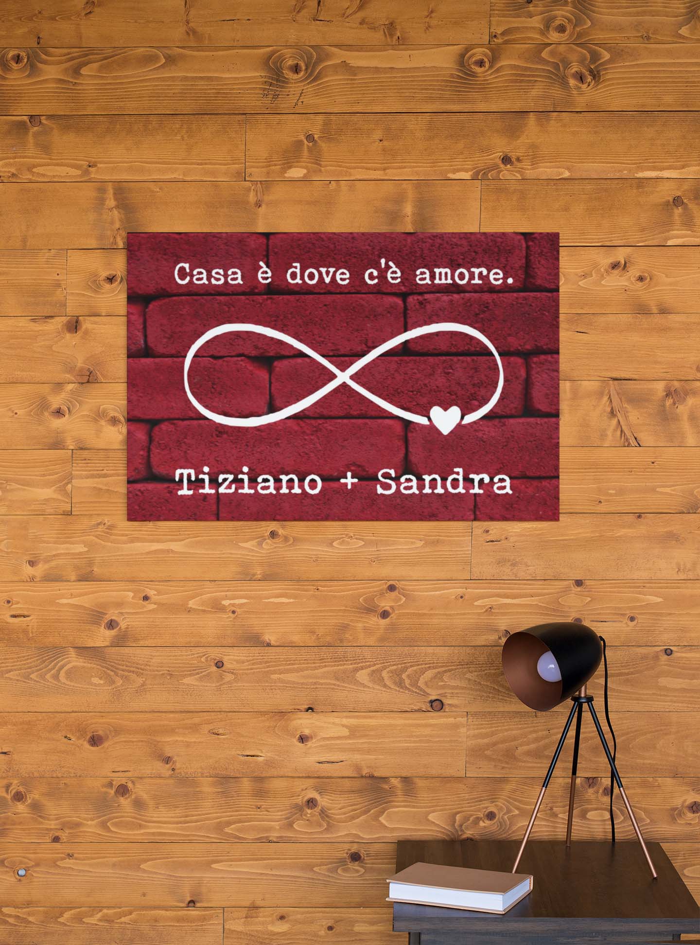 Quadro Tela Pittorica Canvas PERSONALIZZABILE Regalo Coppia SanValentino  Innamorati Casa è dove c'è amore - Disponibile nei formati 50x70 cm e 35x50  cm - ColorFamily