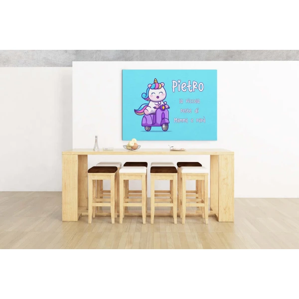 Quadro Tela Pittorica Canvas PERSONALIZZABILE col nome del tuo bimbo o della tua bimba - la piccola peste di mamma e papà - Disponibile nei formati 50x70 cm e 35x50 cm - immagine 6