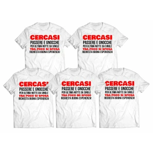 Pacchetto T-Shirt Magliette Addio al Celibato in corso Cercasi donne Ultima notte da single