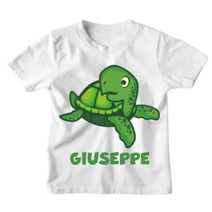 Maglietta Bambino Personalizzabile Tartaruga Marina Animali Divertenti - personalizza con Il Nome del Tuo Bimbo o della Tua Bimba - Idea Regalo