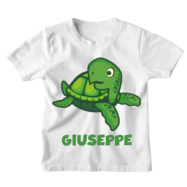 Maglietta Bambino Personalizzabile Tartaruga Marina Animali Divertenti - personalizza con Il Nome del Tuo Bimbo o della Tua Bimba - Idea Regalo