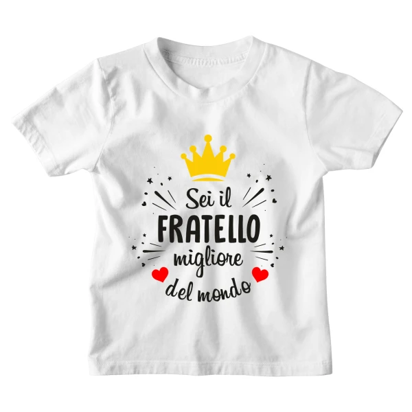 Tshirt Maglietta Bambino Bambina Divertente Fratello Sei il Migliore Fratello del Mondo - Idea Regalo