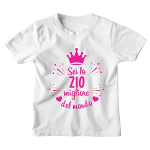 Tshirt Maglietta Bambina Divertente Rosa Zio Sei il Migliore Zio del Mondo - Idea Regalo