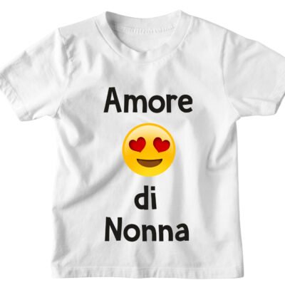 Tshirt Maglietta Bambina Bambino Divertente Emoji Nonna Amore di Nonna - Idea Regalo