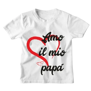Tshirt Maglietta Bambino Bambina Divertente Papà Amo il mio Papà - Idea Regalo