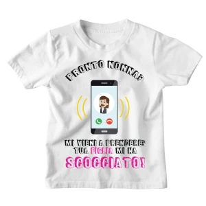 Tshirt Maglietta Bambino Bambina Divertente Nonna Figlia Mamma Pronto Nonna? Mi vieni a prendere? Tua Figlia mi ha scocciata! - Idea Regalo