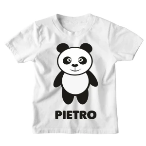 Maglietta Bambino Personalizzabile Panda Animali Divertenti - personalizza con Il Nome del Tuo Bimbo o della Tua Bimba - Idea Regalo