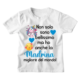 Maglietta Bambino Divertente Unicorno Madrina Non sono solo bellissimo ma ho anche la Madrina migliore del mondo - Idea Regalo