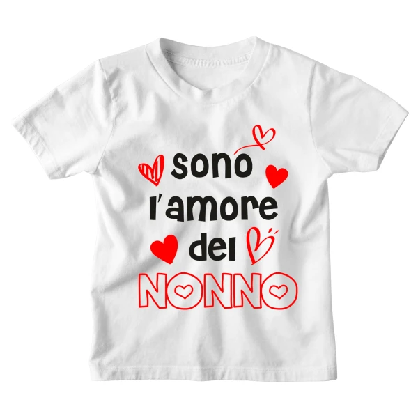 Maglietta Tshirt Bambino Bambina Divertenti Nonno Sono l'Amore dello Nonno - Idea Regalo
