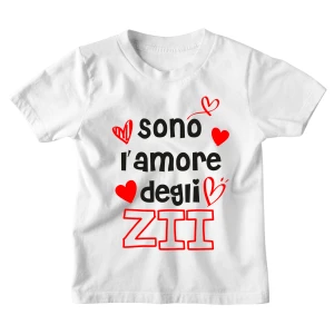 Maglietta Tshirt Bambino Bambina Divertenti Zii Sono l'Amore degli Zii - Idea Regalo