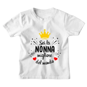 Maglietta Tshirt Bambino Bambina Divertenti Nonna Sei la Nonna Migliore del Mondo - Idea Regalo