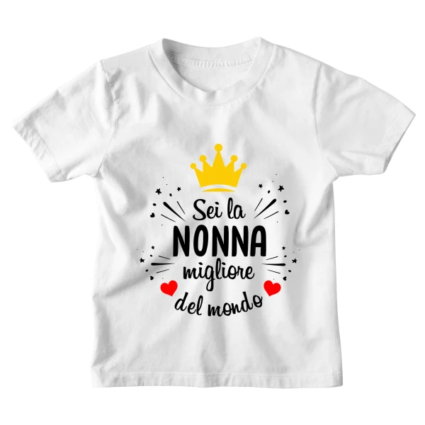 Maglietta Tshirt Bambino Bambina Divertenti Nonna Sei la Nonna Migliore del Mondo - Idea Regalo
