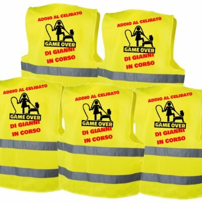Pacchetto Gilet PERSONALIZZABILI Addio al Celibato in corso Game Over