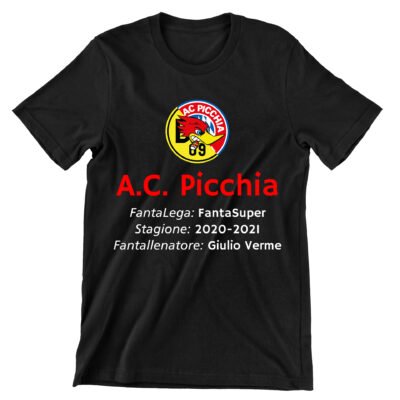 T-shirt fantacalcio divertente e personalizzabile con logo e nome squadra
