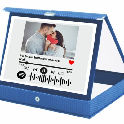 Targa Spoty Sanvalentino PERSONALIZZABILE con Foto e Titolo Canzone con Spoty codice Amore Innamorati Fidanzati Regalo Lui e Lei