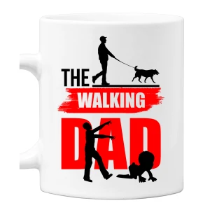 Tazza The Walking Dad Maglietta Papà Bimbo e Cane Festa del Papà Idea Regalo Papà e Figlio Dog Divertente