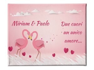 Quadro Tela Pittorica Canvas PERSONALIZZABILE Regalo Coppia SanValentino Innamorati Due cuori, un unico amore - Disponibile nei formati 50x70 cm e 35x50 cm