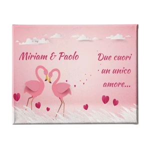 Quadro Tela Pittorica Canvas PERSONALIZZABILE Regalo Coppia SanValentino Innamorati Due cuori, un unico amore - Disponibile nei formati 50x70 cm e 35x50 cm